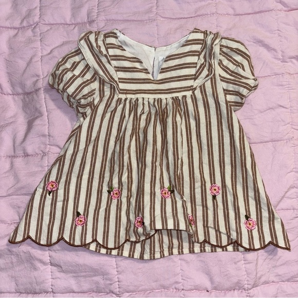 Rare Editions Other - Rare Editions Brown and White Striped Kids Top